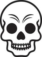 A black and white skull image, created for multipurpose use. The sleek, minimalistic design makes it adaptable for a wide range of applications, including logos, icons, and t-shirt designs vector