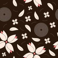 Beautiful leaf and flowers design seamless pattern vector