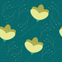 Yellow Flower Design Flora Seamless Pattern vector