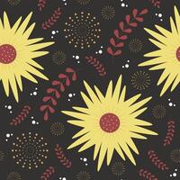 Flora and foliage beautiful seamless pattern design vector