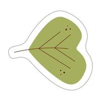 Sticker with abstract autumn leaf. Color flat illustration. vector