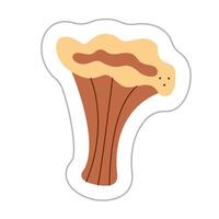 Sticker with abstract chanterelle. Color flat illustration. vector