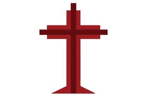 flat red cross icon vector