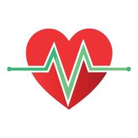 heart with heartbeat icon vector