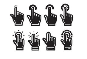 Hand cursor icon set. click icon . hand click. pointer vector