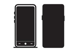 Mobile phone with isolated on white background. Device front view vector