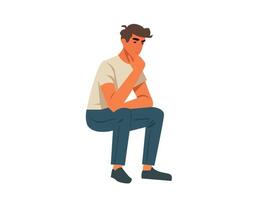 People in psychological problems, transitional age, depression. People express their feelings of worried vector