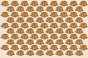 A pattern of many brown and white pancakes vector