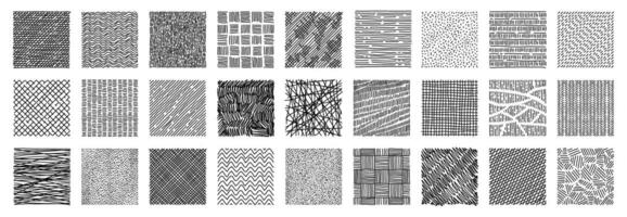 Line crosshatch patterns, monochrome backgrounds vector