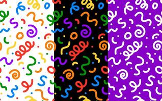 Squiggle line pattern, abstract doodle backgrounds vector