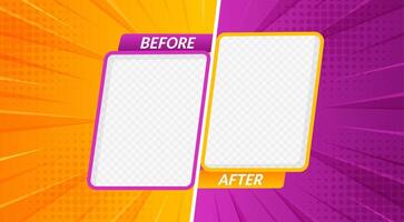 Before after template, borders for comparison vector