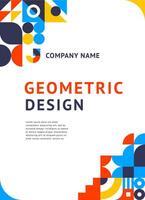 Abstract business poster with geometric elements vector