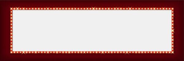 Retro Broadway billboard, light bulb marquee frame vector