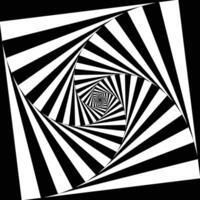 A black and white abstract image of a geometric illusion optical art vector