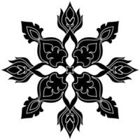 Mandala for decorating a black rug on a white background, for fabric patterns. vector