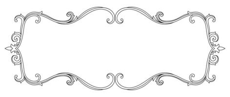 Thai pattern frame Black lines on an abstract white background vector
