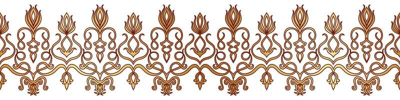 gold brush cloth pattern border carpet border abstract pattern vector