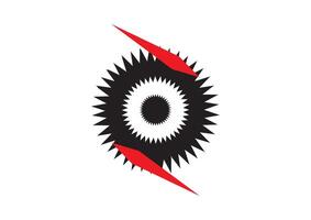 Dynamic Red and Black Geometric Logo of Motion and Intensity vector
