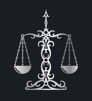 An Elegant and Timeless Icon Representing the Scales of Justice in a Stylish Retro Design. Libra zodiac symbol with engraving, hand drawn, luxury, esoteric and boho styles. vector