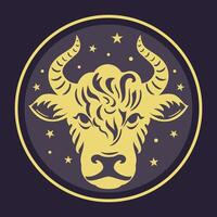 Stylized Taurus Zodiac Sign Illustration, with a unique design capturing its essence. astrological signs, celestial objects, astrology, mystical, space, predict the future vector