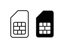 Sim card icon set, SIM icons set. Linear icons of sim cards. sim card icon Black line art logo set. vector