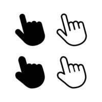 Hand cursor icon set. Computer mouse click cursor on a white background. vector