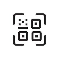 simple Scan QR code icon. Digital scanning QR code. QR code scan for smartphone. QR code for payment. vector