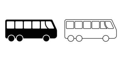 bus icon set in black color, bus illustration for web design, vector