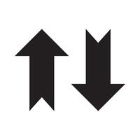 Up And Down Bookmark Arrows Silhouette Icon, two-way direction symbols. Isolated on a white background. vector