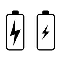 Battery icon. battery charging icon on white background. Simple outline style. Phone battery, mobile, charger, Thin line symbol. vector