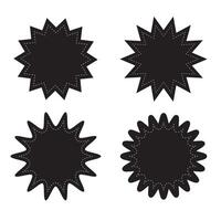 Set of starburst , Starburst badge shape, burst wave star, price label sticker sunburst badges. Simple flat style vintage labels, stickers, on white background vector