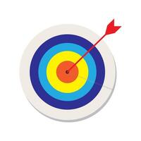 target icon, Target with an arrow flat icon concept market goal. Concept target market, audience, group, consumer. Bullseye or goal Isolated sign. vector