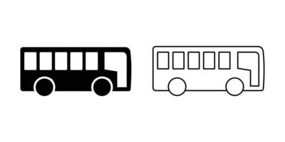 bus icon set in black color, bus illustration for web design, vector