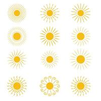Sunburst set. Sunburst collection. yellow Bursting sun rays. Fireworks. Retro sunburst design. Sunburst best quality. vector