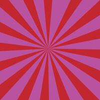 Sunburst background with sun red and purple ray. Starburst abstract background, vector