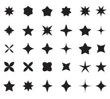 Star collection. Stars icon collection. Star icon set. Sparkle star icons set. Rating star signs collection in flat style. vector