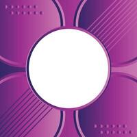 Purple Bright Effect Social Media Template Design Abstract Background with white Circle. Modern simple overlap circle shape creative design. vector