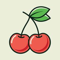 Cherry illustration of cherry in trendy retro style, Cherry icon in groovy style. vector