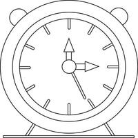 Clock Line Icon Set, Time Hour Wall Symbol in Black and White Color. vector