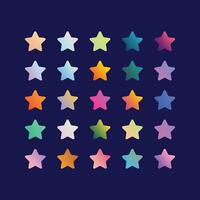 Vivid gradient spheres, Minimalist multicolor stars, abstract 80s vibrant colors and modern gradients sphere isolated set. vector