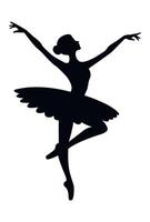 Ballet dancer silhouette isolated om white background vector