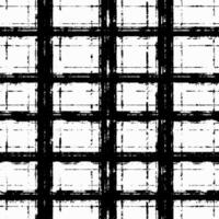 Square hand drawn checkered pattern, pencil black thick hatching on white background. Textured crosshatch, scribbles, strokes and lines, sketch. vector