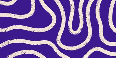 Grunge background with white doodle curved lines on blue background. Hand drawn textured elements, brush strokes, graffiti style banner. vector