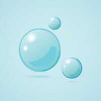 Soap Water bubbles on blue background vector