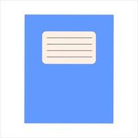 Blue school notebook top view. Bright illustration for educational conten and learning materials vector