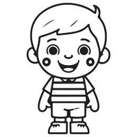 Smiling Child Free Coloring coloring page for kids cute colouring book page illustration vector