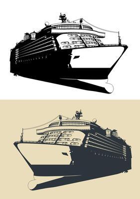 Large cruise liner illustrations