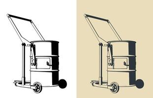 Manual drum carrier vector