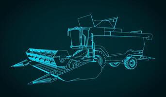 Combine harvester illustration vector