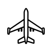 plane icon or modern line symbol. line art and icon design with bold outline. Black and white Pixel Perfect minimalistic symbol isolated white background. Silhouette simple thin sign vector